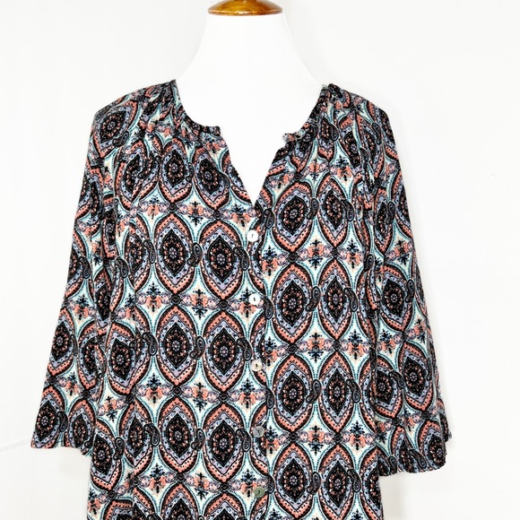 Show Me Your Mumu Mosaic Paisley High Low Peasant Top - Picture 7 of 11